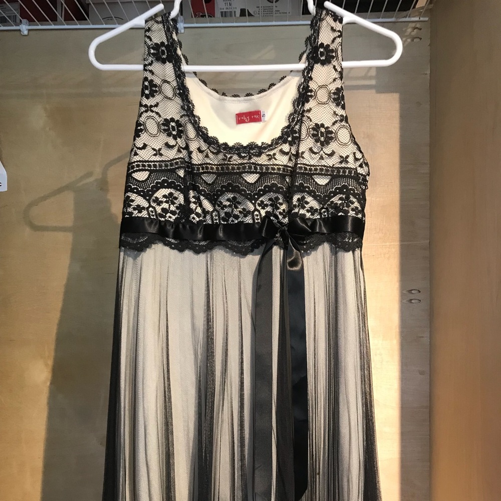 Cream and black lace dress